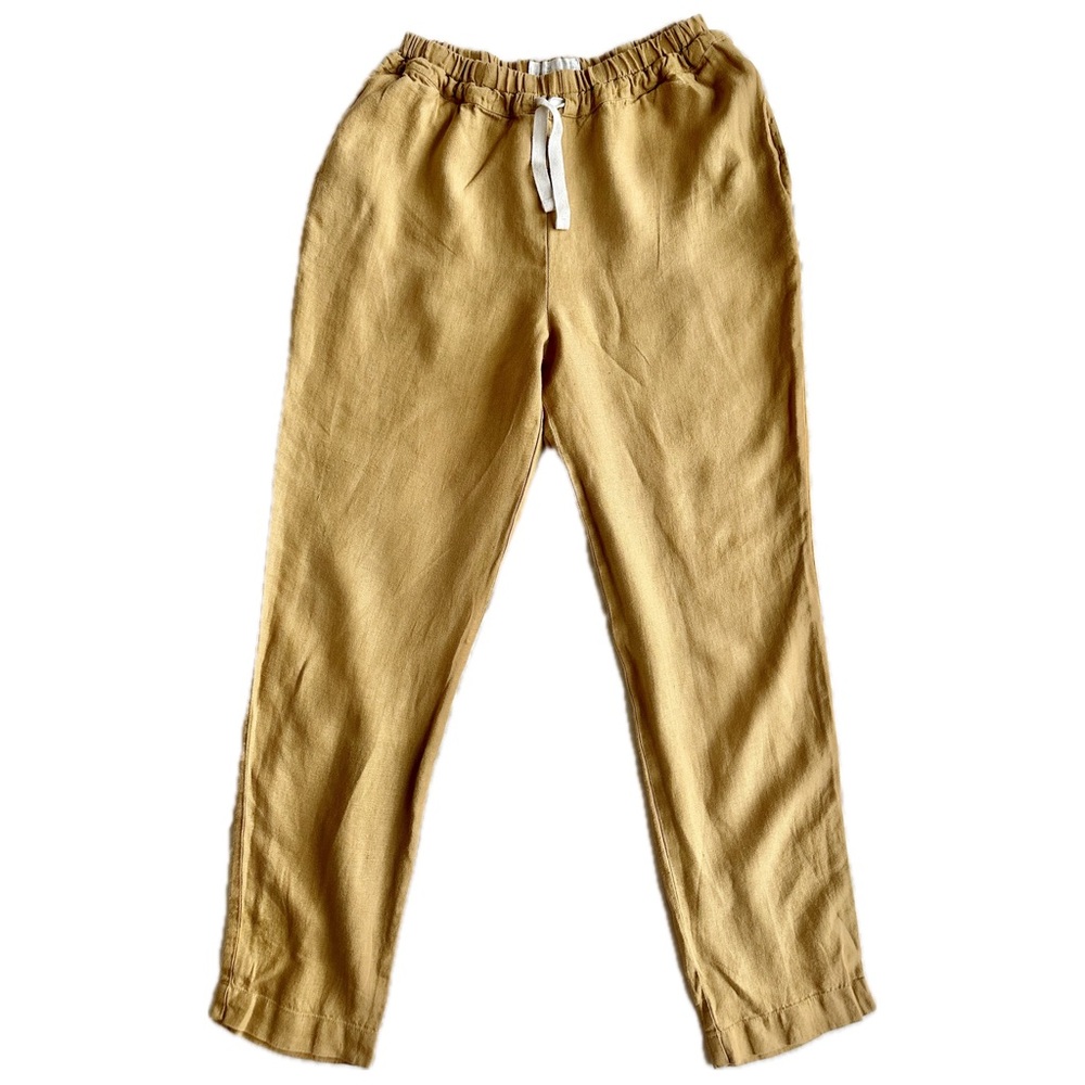 NPL NotPerfectLinen Not Perfect Linen ATHENS Loose Fit Drawstring Pants Amber SM